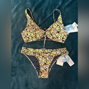 NWT Roxy Multicolor Floral Bikini